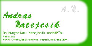 andras matejcsik business card